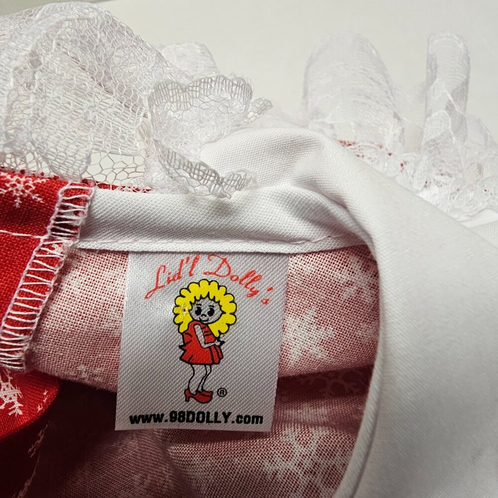 New Lid’l Dolly’s Toddler Girl Red Southern Belle Dress Ruffle Lace Full Circle⭐ - Picture 8 of 16